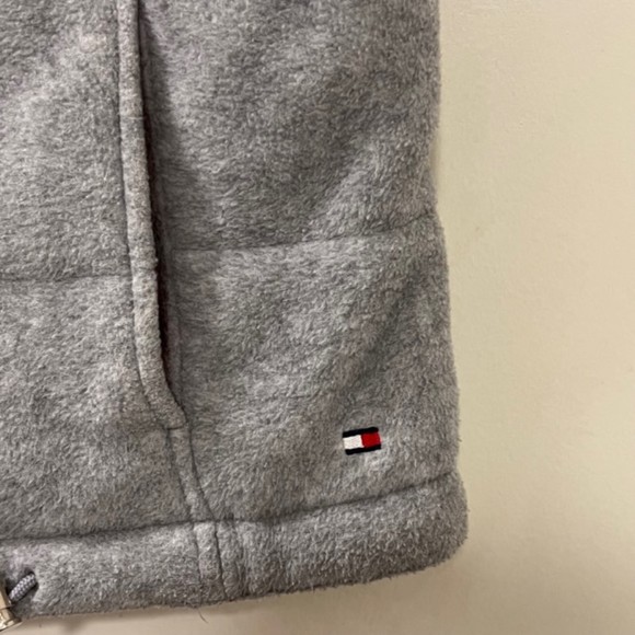 TOMMY HILFIGER Reversible Fleece Winter Vest Gray Pink Vest Pockets Size Medium - Picture 7 of 12